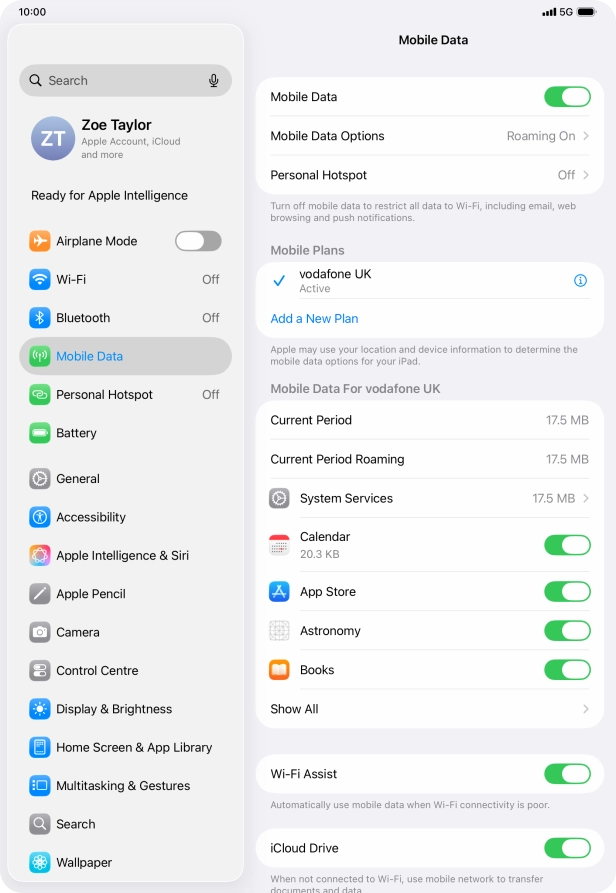 The total data usage is displayed next to Current Period.