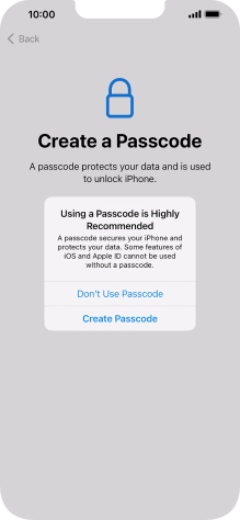 If you turn off the function, press Don't Use Passcode. If you turn off the function, press Don't Use Passcode.