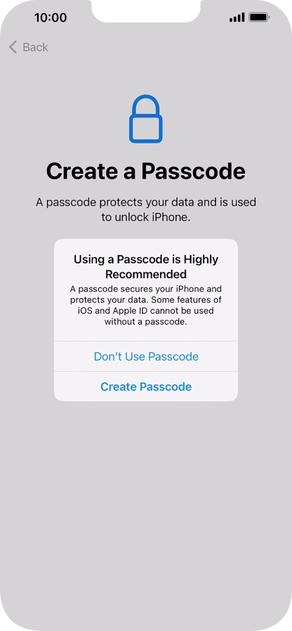 If you turn off the function, press Don't Use Passcode. If you turn off the function, press Don't Use Passcode.