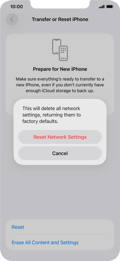 Press Reset Network Settings.