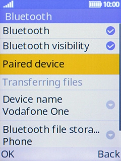 Select Bluetoth visibility to turn Bluetooth visibility on or off.