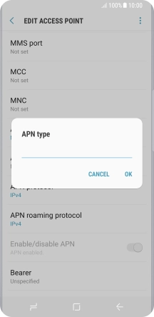 Key in default and press OK.
