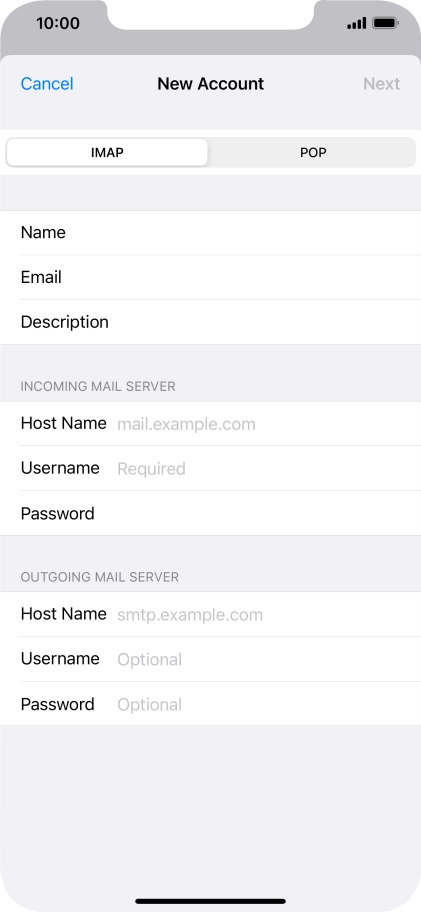Press IMAP.
