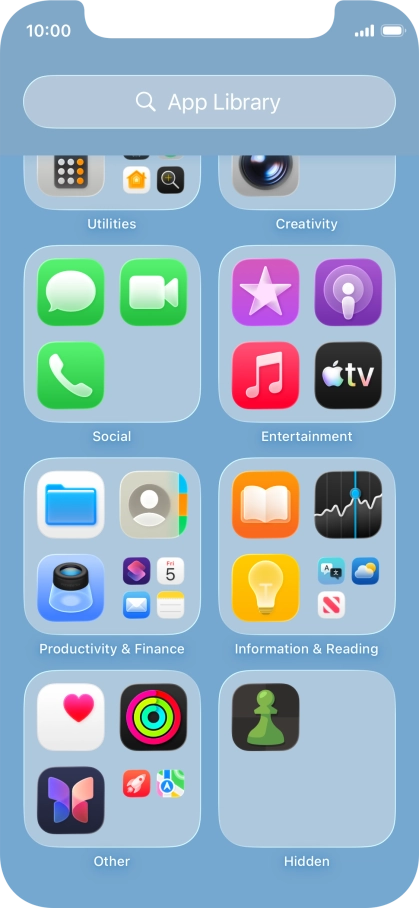 Press and hold the required app.