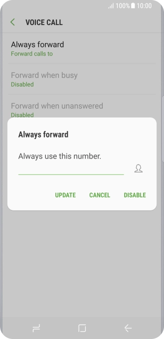 Press DISABLE.