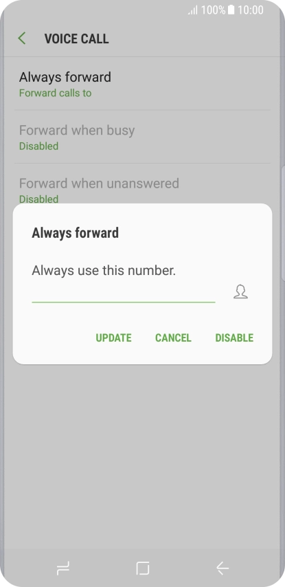 Press DISABLE.