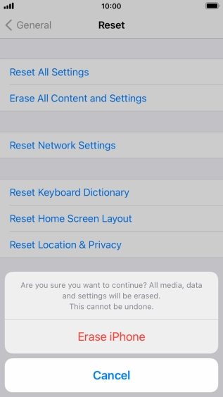 Press Erase iPhone. Press Erase iPhone.