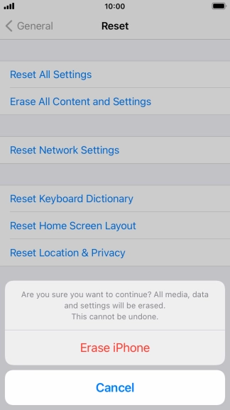 Press Erase iPhone. Press Erase iPhone.