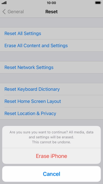 Press Erase iPhone. Press Erase iPhone.
