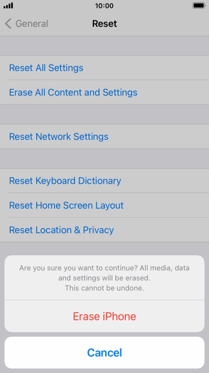 Press Erase iPhone. Press Erase iPhone.