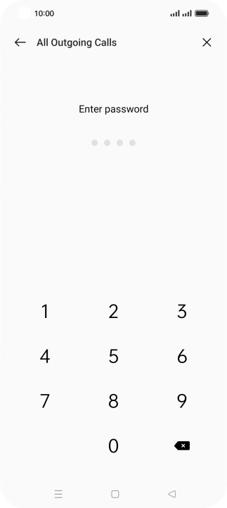 Key in your barring password. The default barring password is 0000.
