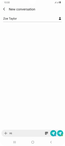 Press the send icon when you've finished your text message. Press the send icon when you've finished your text message.