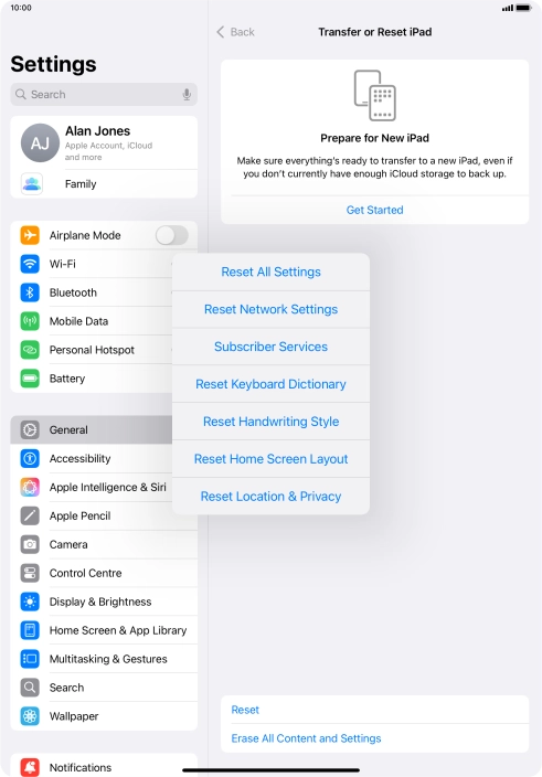 Press Reset All Settings.
