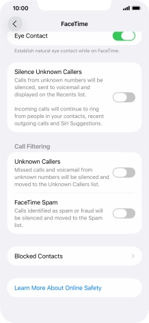 Press Blocked Contacts.