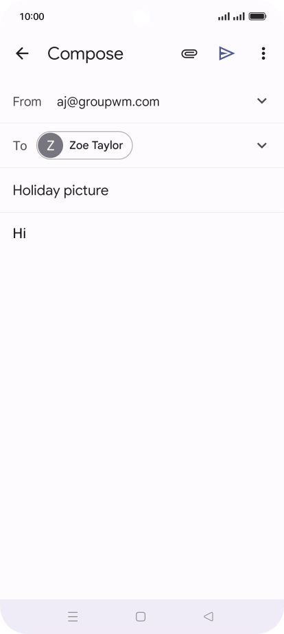 Press the attachment icon. Press the attachment icon.