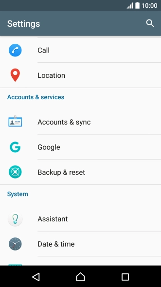 Press Backup & reset.