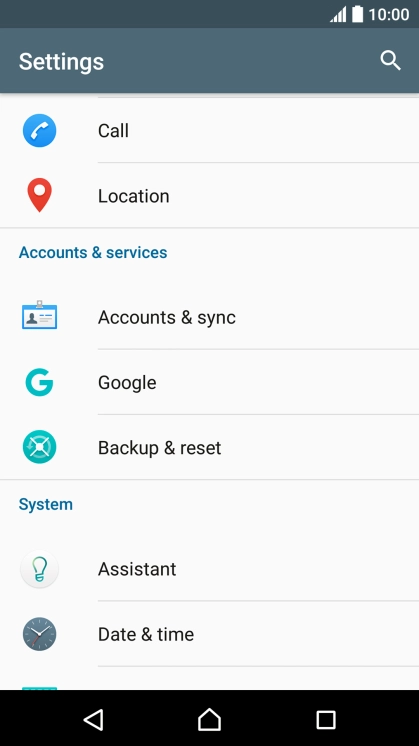 Press Backup & reset.