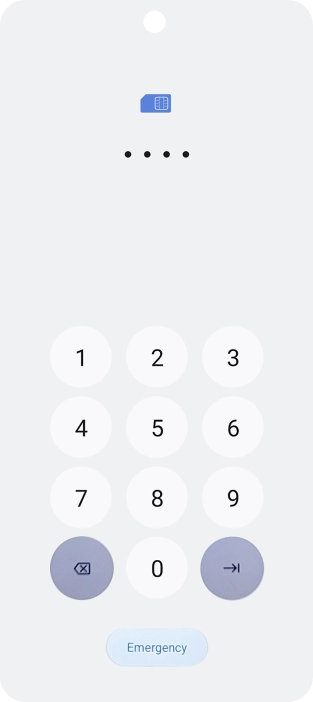 If your SIM is locked, key in your PIN and press arrow right. If your SIM is locked, key in your PIN and press arrow right.