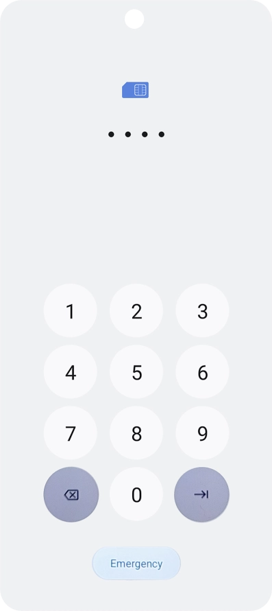 If your SIM is locked, key in your PIN and press arrow right. If your SIM is locked, key in your PIN and press arrow right.