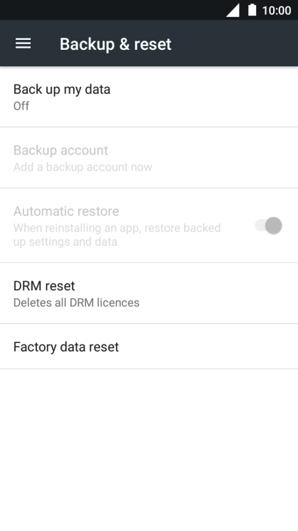 Press Factory data reset. Press Factory data reset.