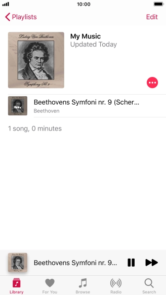 Press the song title.