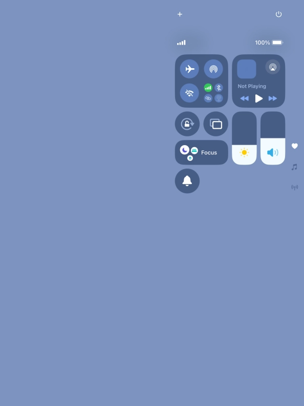 Press the flight mode icon to turn the function on or off. Press the flight mode icon to turn the function on or off.