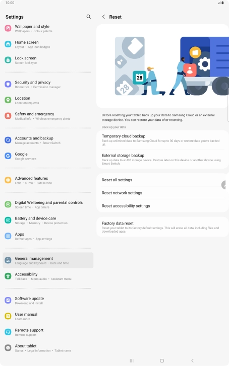 Press Reset network settings. Press Reset network settings.