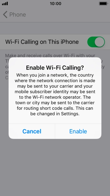 If you turn on the function, press Enable. If you turn on the function, press Enable.
