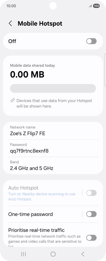 Press Network name.