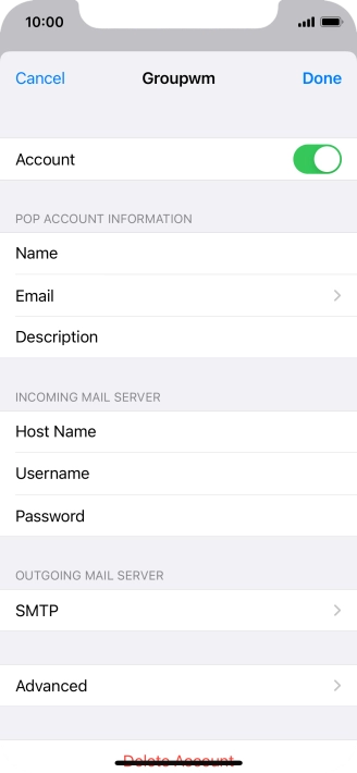 Press SMTP.