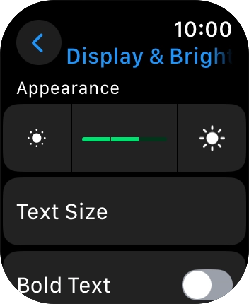 Press the brightness icons to set the required brightness. Press the brightness icons to set the required brightness.