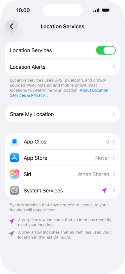 Press the required app.