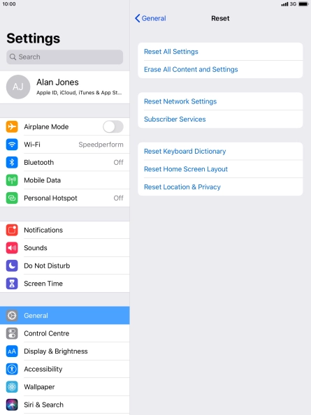 Press Reset All Settings. Press Reset All Settings.