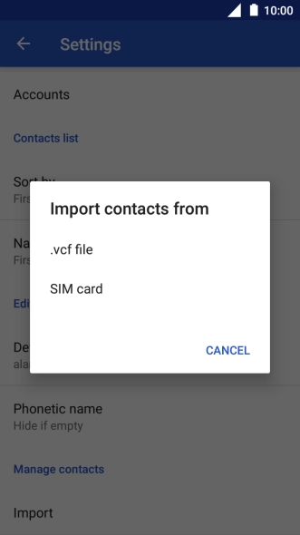 Press SIM card.