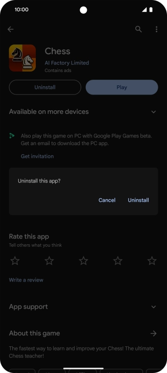 Press Uninstall.