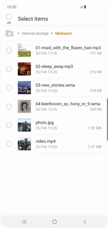 Press the required file. Press the required file.