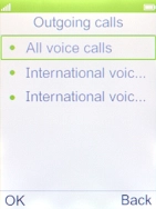 Select the required barring type.