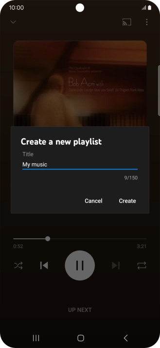 Key in a name for the playlist and press Create.