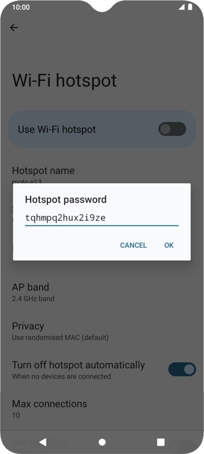 Key in the required password and press OK.