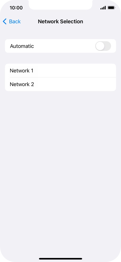 If you turn off the function, press the required network.