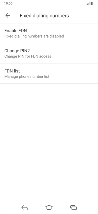 Press Enable FDN.