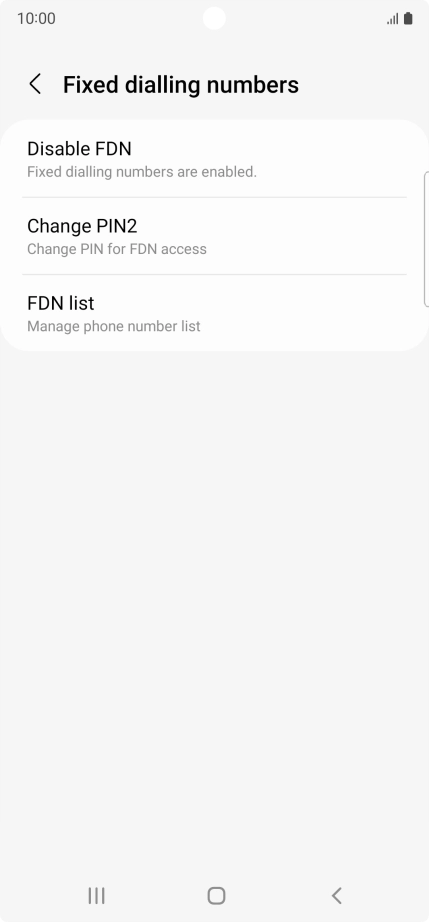 Press Disable FDN.