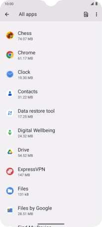 Press the required app. Press the required app.
