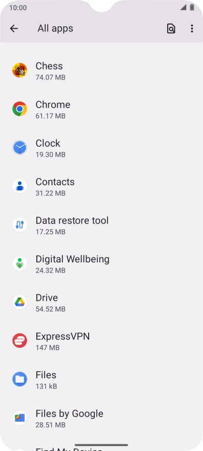 Press the required app. Press the required app.