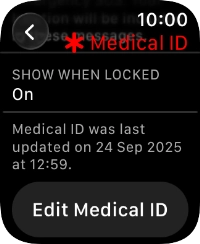 Press Edit Medical ID. Press Edit Medical ID.