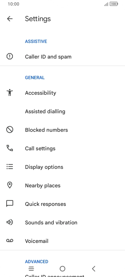 Press Call settings. Press Call settings.