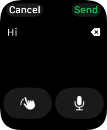 Press the microphone icon and record the message. Press the microphone icon and record the message.