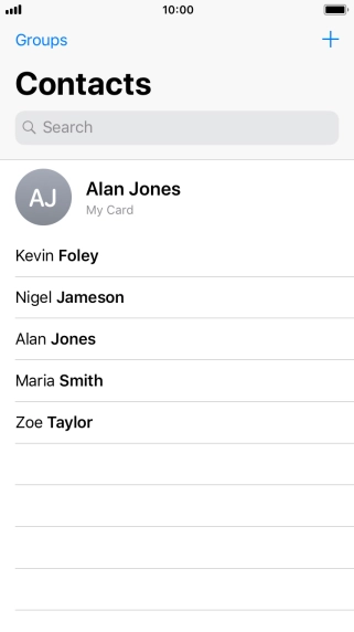 Press the new contact icon.