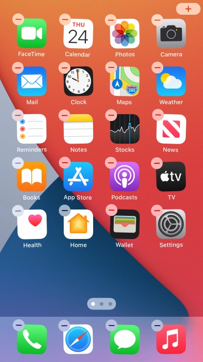 Press the home screen icon. Press the home screen icon.