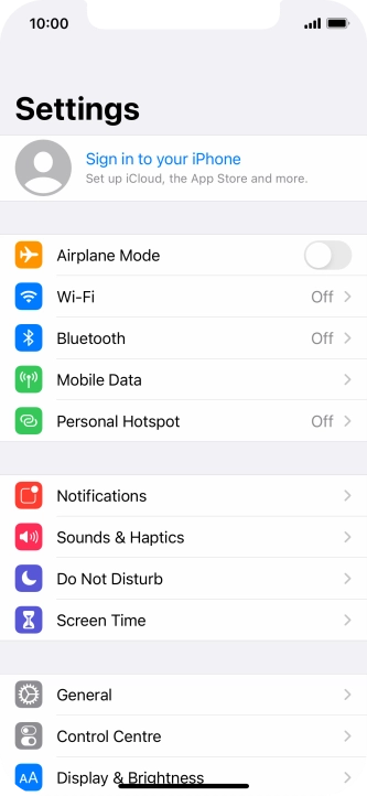 Press Sign in to your iPhone.